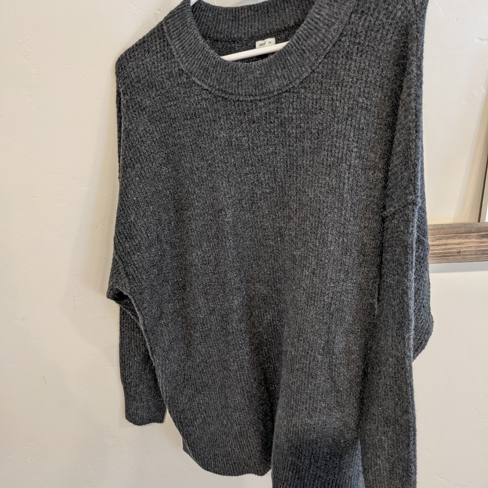 Aerie sweater waffle knit charcoal grey